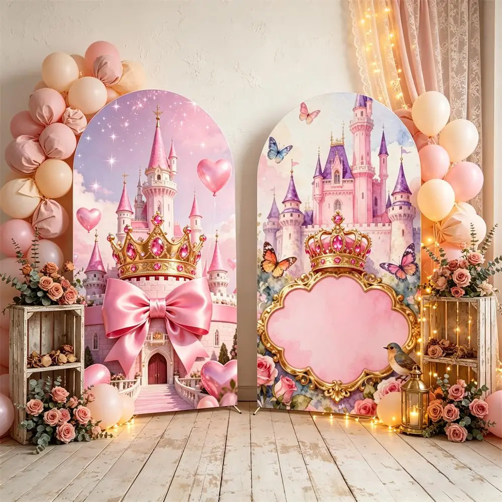 Castle Princess Arch Backdrop Cover Pink Butterfly Baby Shower Girl 1th Birthday Party Decoration Photography Background Studio
Castle Princess Arch Backdrop Cover Pink Butterfly Baby Shower Girl 1th Birthday Party Decoration Photography Background Studio