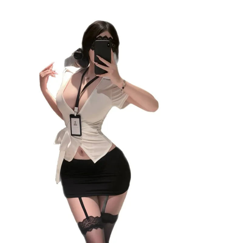 Japanese Actress Sexy Secretary Uniform Cosplay Costumes Mini Skirt Set Women OL Office Lady Perspective Bar Lingerie Temptation
Japanese Actress Sexy Secretary Uniform Cosplay Costumes Mini Skirt Set Women OL Office Lady Perspective Bar Lingerie Temptation