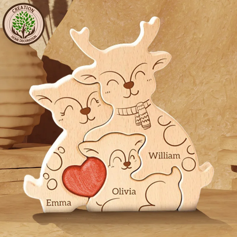 Wooden Animal Puzzle Set Elk Warm Family Custom Name Home Decoration Christmas Decoration Commemorative Gift Warm Gift for Mom
Wooden Animal Puzzle Set Elk Warm Family Custom Name Home Decoration Christmas Decoration Commemorative Gift Warm Gift for Mom