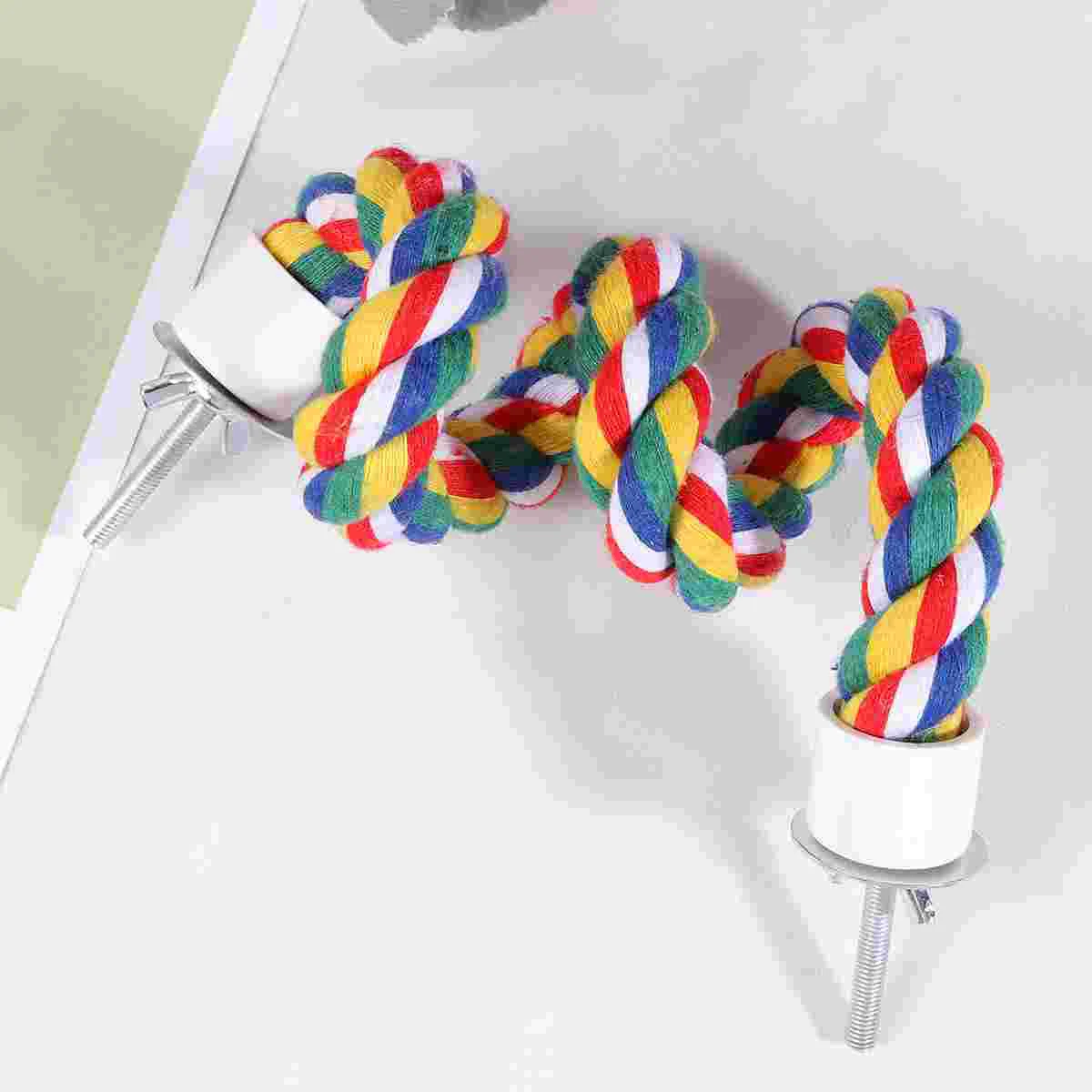 Brightly Colored Bird Rope Perch Cotton Rope Chew Toy for Parrots Encourages Exercise Balance Fits Any Cage Size
Brightly Colored Bird Rope Perch Cotton Rope Chew Toy for Parrots Encourages Exercise Balance Fits Any Cage Size