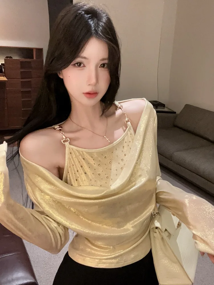Women's Long Sleeve T-Shirt Shoulder Baring Neck Hanging Autumn Winter Pure Desire Base Shirt Inner Wear Commute Style
Women's Long Sleeve T-Shirt Shoulder Baring Neck Hanging Autumn Winter Pure Desire Base Shirt Inner Wear Commute Style