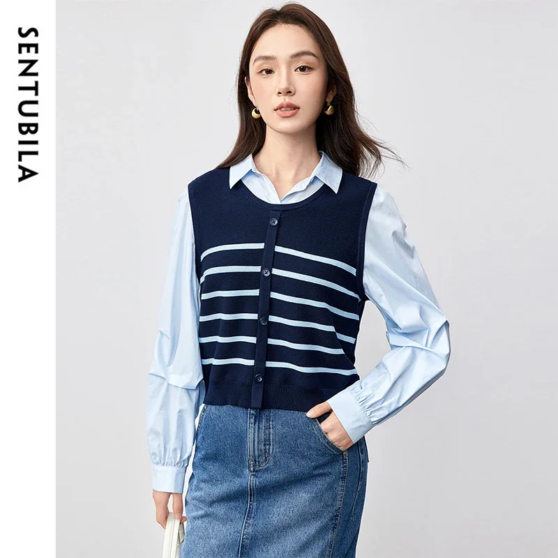 SENTUBILA Patchwork 2 in 1 Women Blouse 2025 Spring Fashion Spliced Striped Folds Drop Sleeve Chic Shirts & Blouses W51C58818
SENTUBILA Patchwork 2 in 1 Women Blouse 2025 Spring Fashion Spliced Striped Folds Drop Sleeve Chic Shirts & Blouses W51C58818