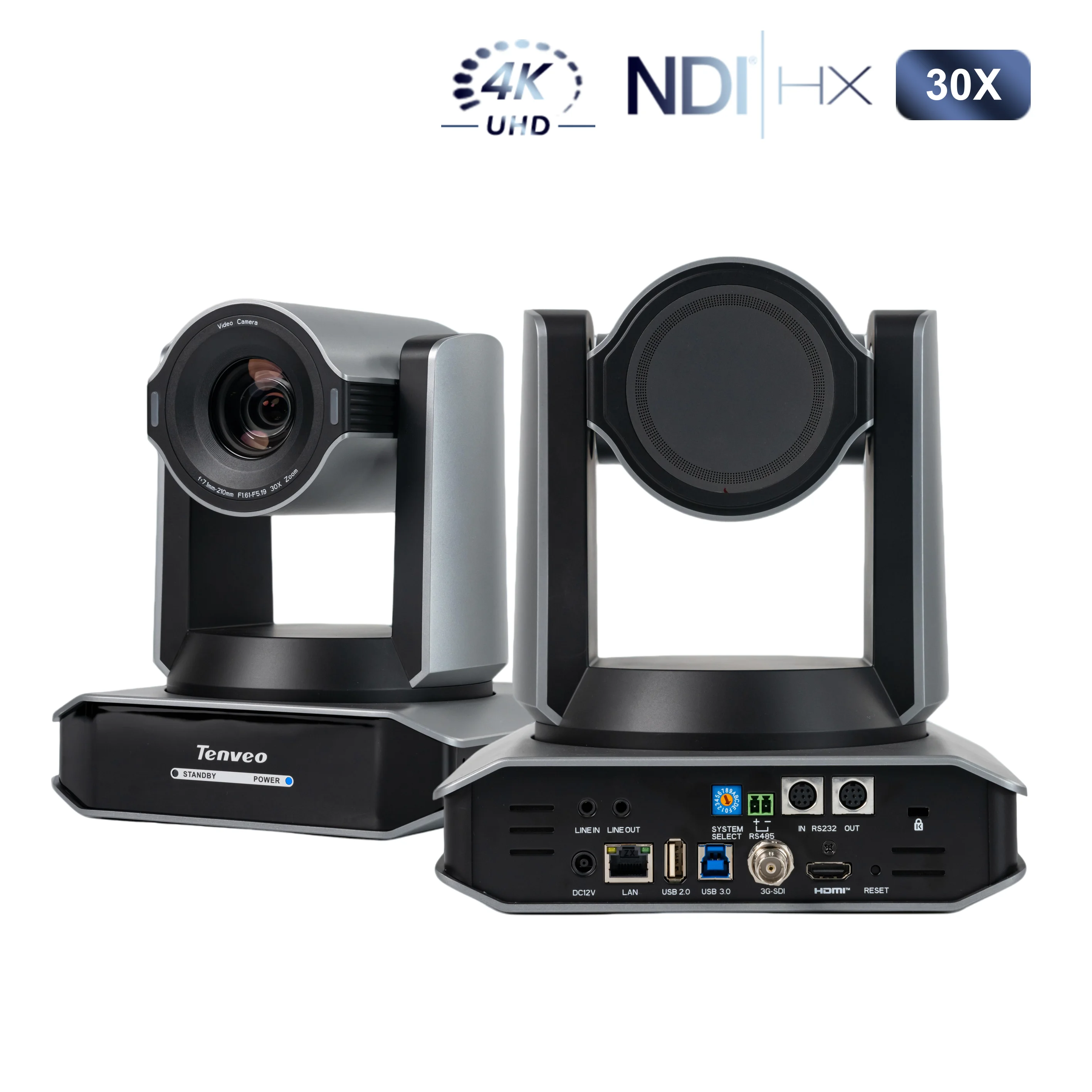 TENVEO High-end X60 4K60fps PTZ Camera 30x Zoom USB HDMI SDI PTZ Streaming Camera NDI HX3 Conference Camera
TENVEO High-end X60 4K60fps PTZ Camera 30x Zoom USB HDMI SDI PTZ Streaming Camera NDI HX3 Conference Camera