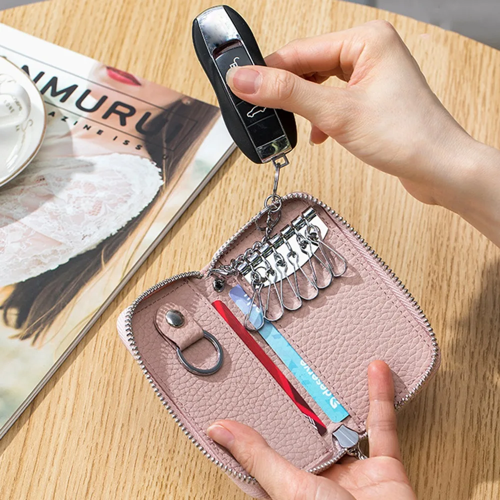 Multifunctional Keychain Pouch Durable Soft Leather Housekeepers Key Holder Candy Color Waist Hanging Car Key Organizer Card Bag
Multifunctional Keychain Pouch Durable Soft Leather Housekeepers Key Holder Candy Color Waist Hanging Car Key Organizer Card Bag