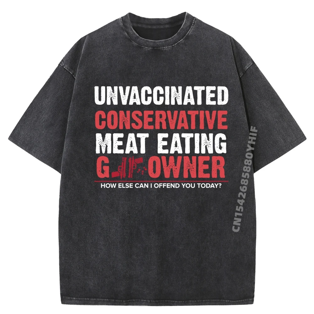 Unvaccinated Conservative Meat Eating Gun Owner Роскошная футболка мужская высококачественная хлопковая стираная одежда
Unvaccinated Conservative Meat Eating Gun Owner Роскошная футболка мужская высококачественная хлопковая стираная одежда