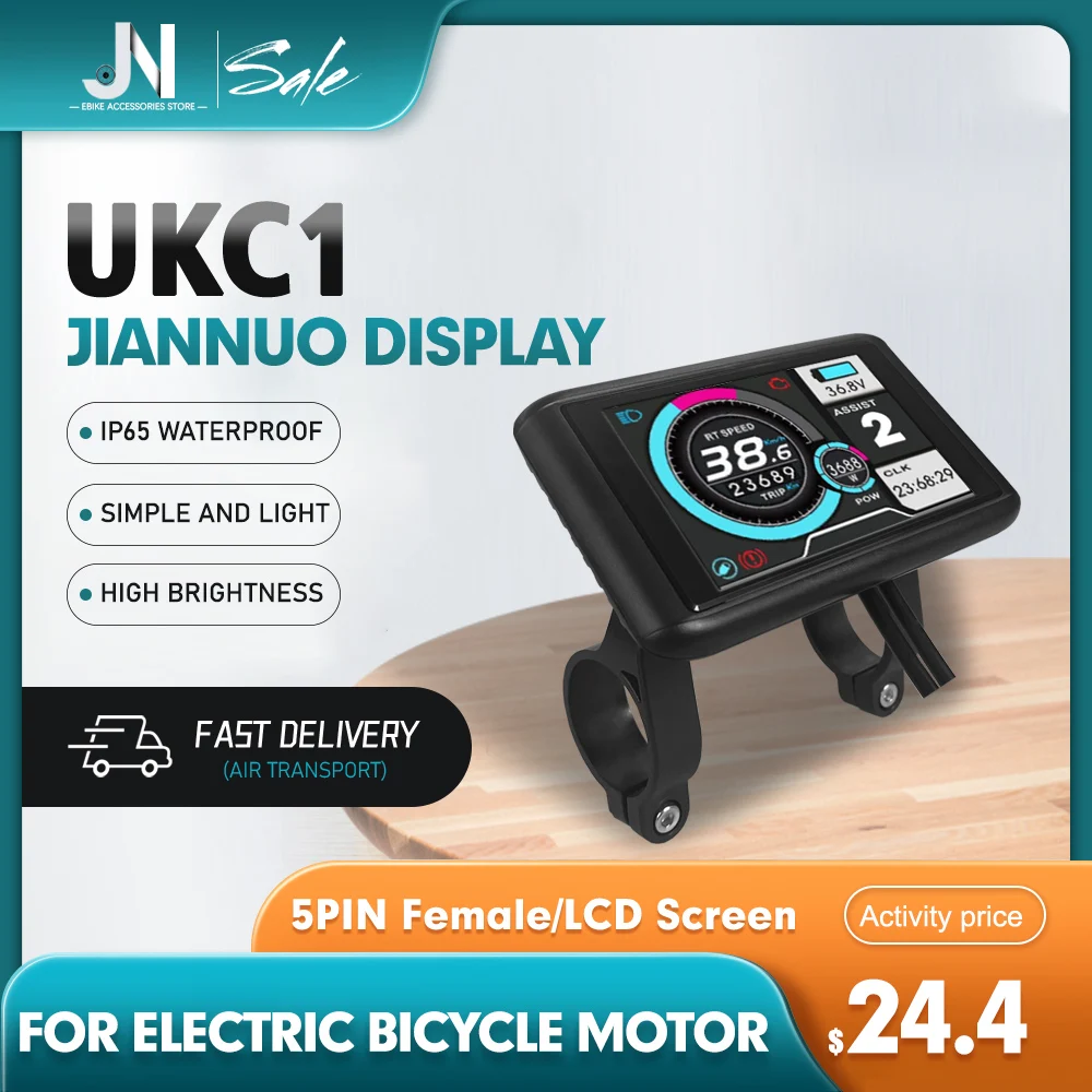 Electric Bike Display JN 24V36V48V52V60V72V LCD UKC1 Color Display 5Pin SM/Waterproof Plug Use for UART2 Protocol Controller
Electric Bike Display JN 24V36V48V52V60V72V LCD UKC1 Color Display 5Pin SM/Waterproof Plug Use for UART2 Protocol Controller