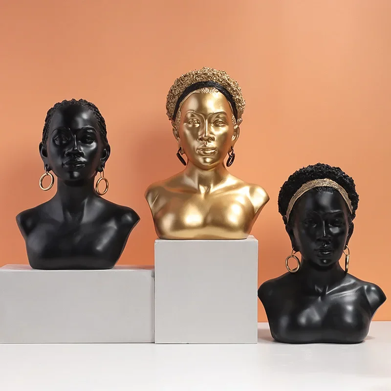 African Art Sculptures Creative African Lady Black Bust African American Statue Resin Crafts Desktop Ornaments Modern Home Decor
African Art Sculptures Creative African Lady Black Bust African American Statue Resin Crafts Desktop Ornaments Modern Home Decor