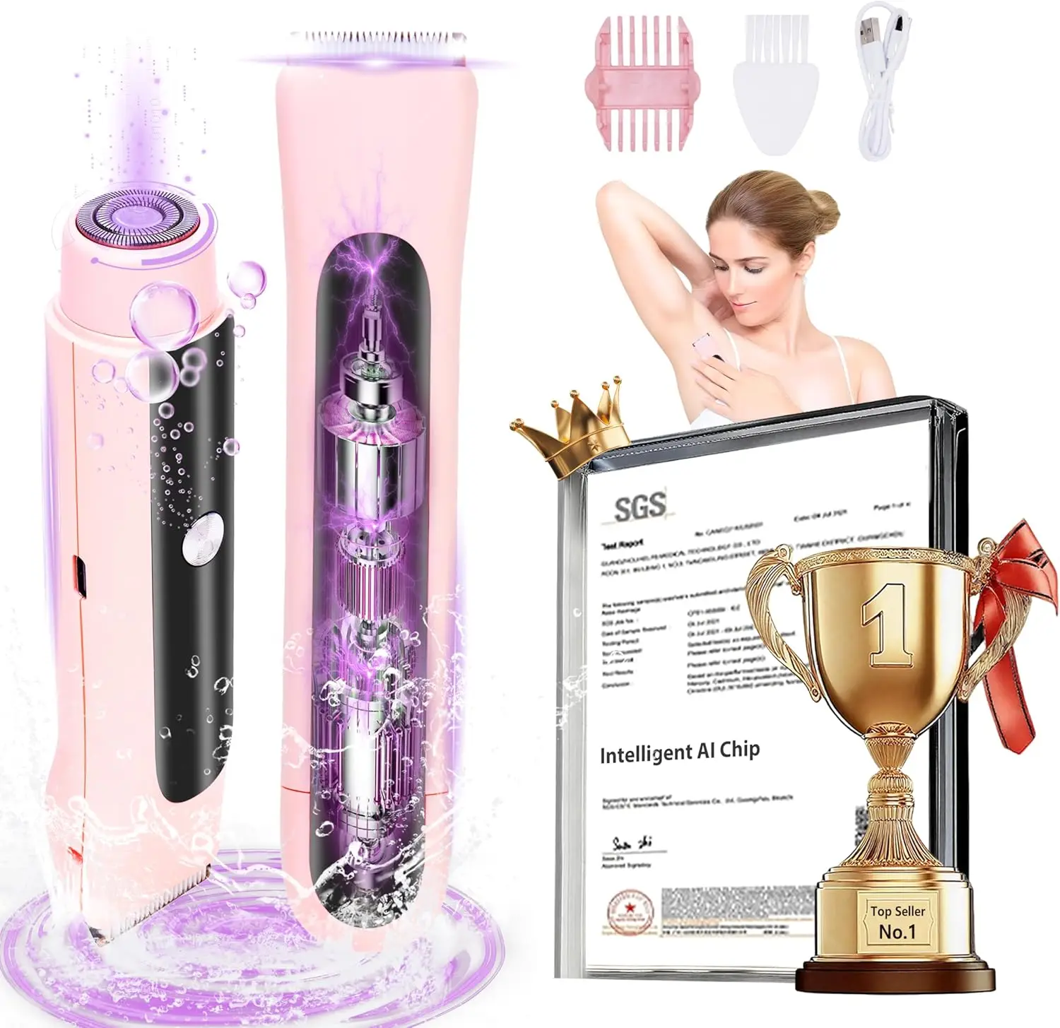 4.0 Upgrade Women's Bikini Trimmer with AI Chip, IPX7 Waterproof, USB Rechargeable, Skin-Friendly 2-in-1
4.0 Upgrade Women's Bikini Trimmer with AI Chip, IPX7 Waterproof, USB Rechargeable, Skin-Friendly 2-in-1