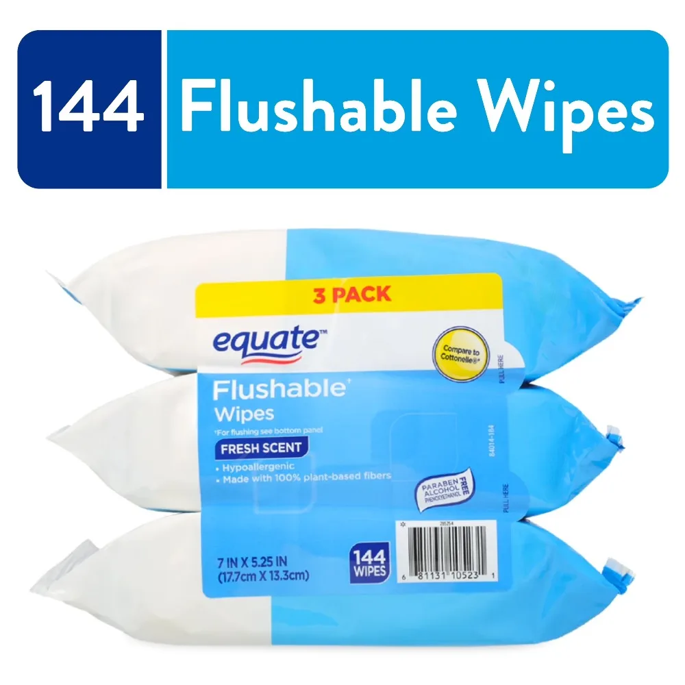 Flushable Wet Wipes Fresh Scent 144 Count Pack of 3 Biodegradable Personal Cleansing Cloths Moist Towelettes for Travel Bathroom and On the Go
Flushable Wet Wipes Fresh Scent 144 Count Pack of 3 Biodegradable Personal Cleansing Cloths Moist Towelettes for Travel Bathroom and On the Go