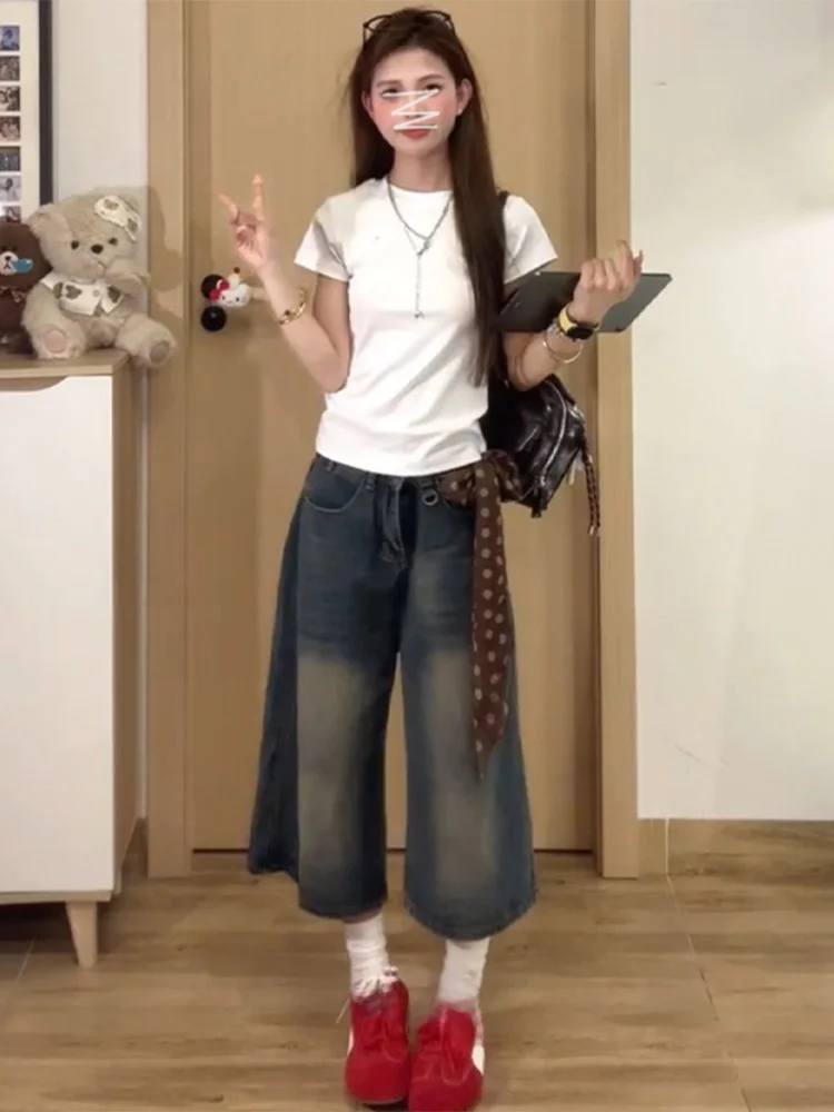 High Waist Straight Leg Jeans Shorts Women's Summer New Style Retro Denim Seven-Five Pants plus Size Slimming Loose Wide Leg ...
High Waist Straight Leg Jeans Shorts Women's Summer New Style Retro Denim Seven-Five Pants plus Size Slimming Loose Wide Leg ...