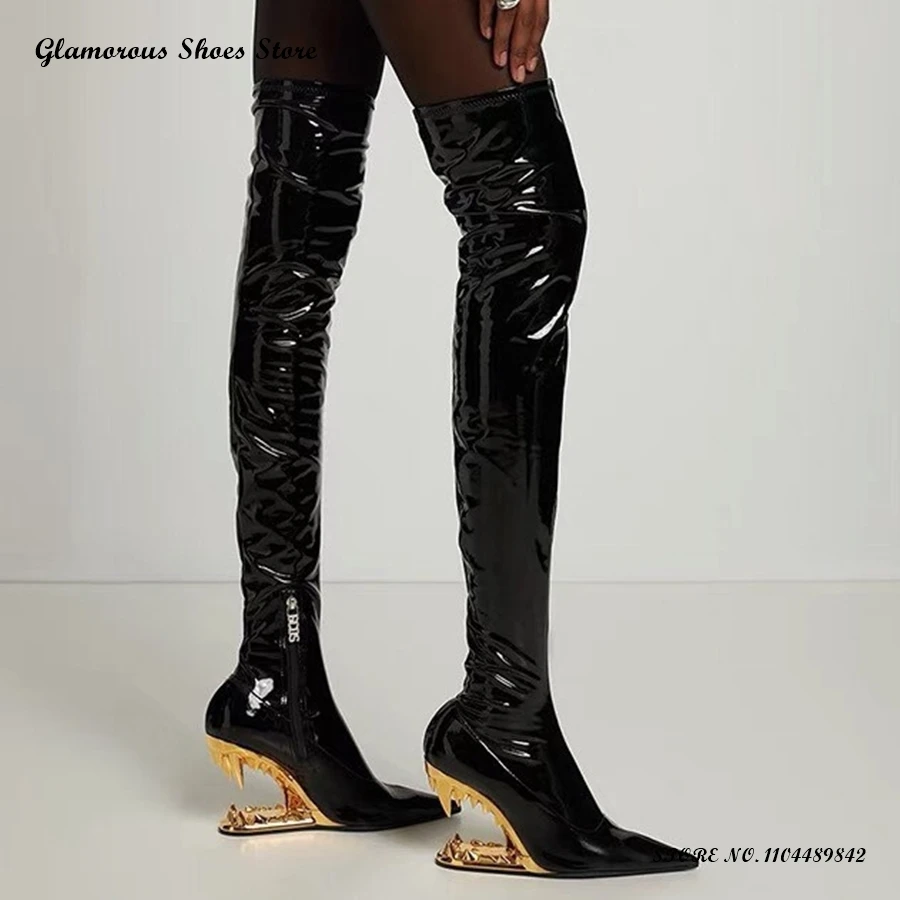 Tiger Teeth Heel Over-the-knee Boots Fashion Pointed Toe Strange Heel Women's Shoes Stylish Runway Street Look Modern Boots
Tiger Teeth Heel Over-the-knee Boots Fashion Pointed Toe Strange Heel Women's Shoes Stylish Runway Street Look Modern Boots