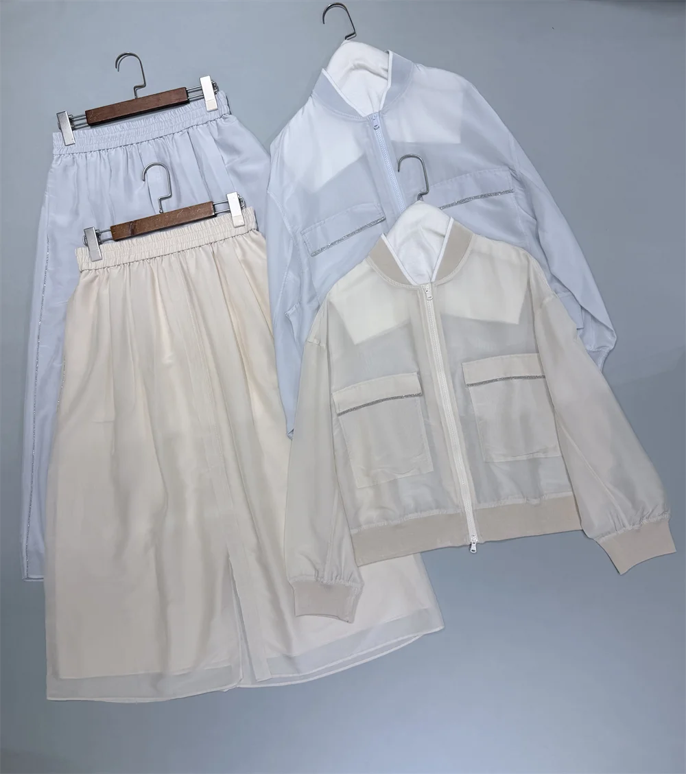 Spring/Summer 2026 New Casual Suit For Women Loose Baseball Jacket With Elastic Waist Skirt 2-Piece Set
Spring/Summer 2026 New Casual Suit For Women Loose Baseball Jacket With Elastic Waist Skirt 2-Piece Set