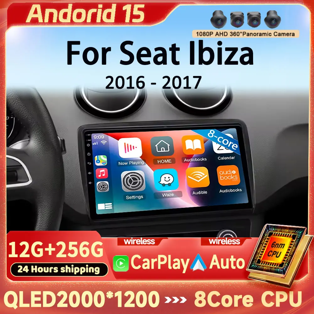 Android 15 For SEAT Ibiza 2016-2017 Carplay Auto radio Stereo Head unit Multimedia Player 8 CORE IPS LED Navigation GPS DVD
Android 15 For SEAT Ibiza 2016-2017 Carplay Auto radio Stereo Head unit Multimedia Player 8 CORE IPS LED Navigation GPS DVD