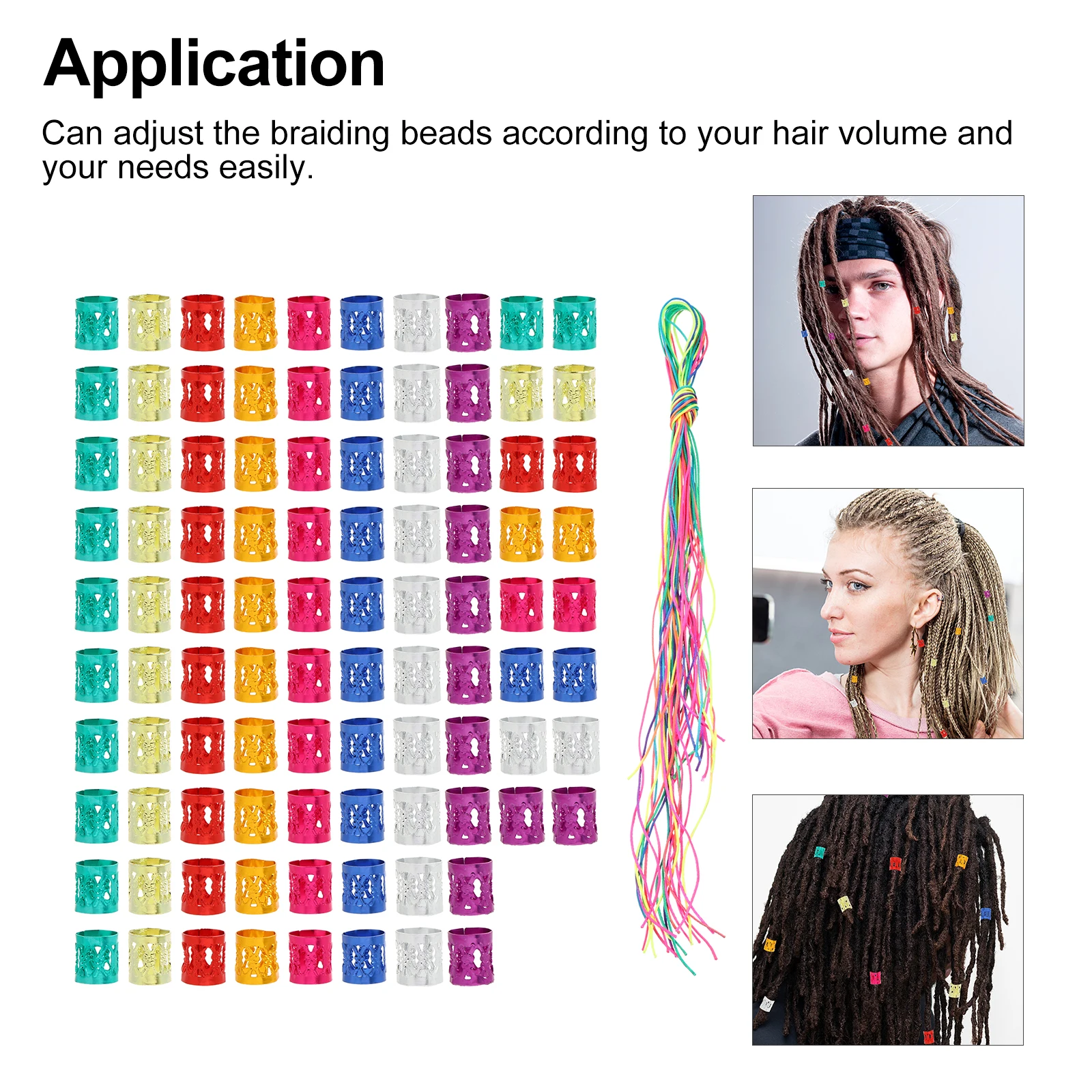 120pcs Metal Hair Accessories Colorful Dreadlocks Rings Braiding Beads Extensions Cuffs Hair Styling Tools
120pcs Metal Hair Accessories Colorful Dreadlocks Rings Braiding Beads Extensions Cuffs Hair Styling Tools