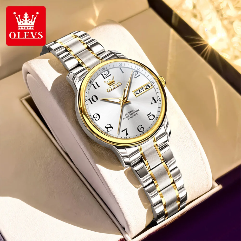 OLEVS оригинальные роскошные часы для женщин, женские часы, автоматические механические наручные часы, водонепроницаемые, люксовый бренд, дата, золотой, белый цвет
OLEVS оригинальные роскошные часы для женщин, женские часы, автоматические механические наручные часы, водонепроницаемые, люксовый бренд, дата, золотой, белый цвет
