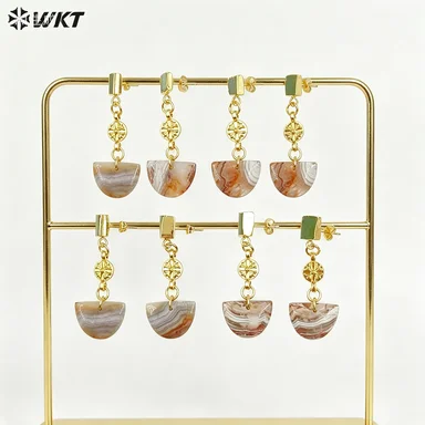 WT-E794 Elegant Style Natural Mexico Agate&Chrysoprase Green Jade Mid-length classical Earring For Women Vintage Accessory
WT-E794 Elegant Style Natural Mexico Agate&Chrysoprase Green Jade Mid-length classical Earring For Women Vintage Accessory