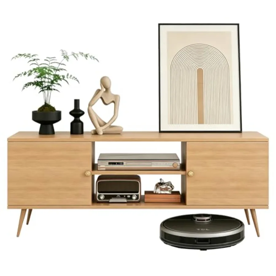 55" Low TV Stand for 60 Inch TV Solid Wood TV Console Small Entertainment Center with 2 Cabinets for Living Room Bedroom
55" Low TV Stand for 60 Inch TV Solid Wood TV Console Small Entertainment Center with 2 Cabinets for Living Room Bedroom