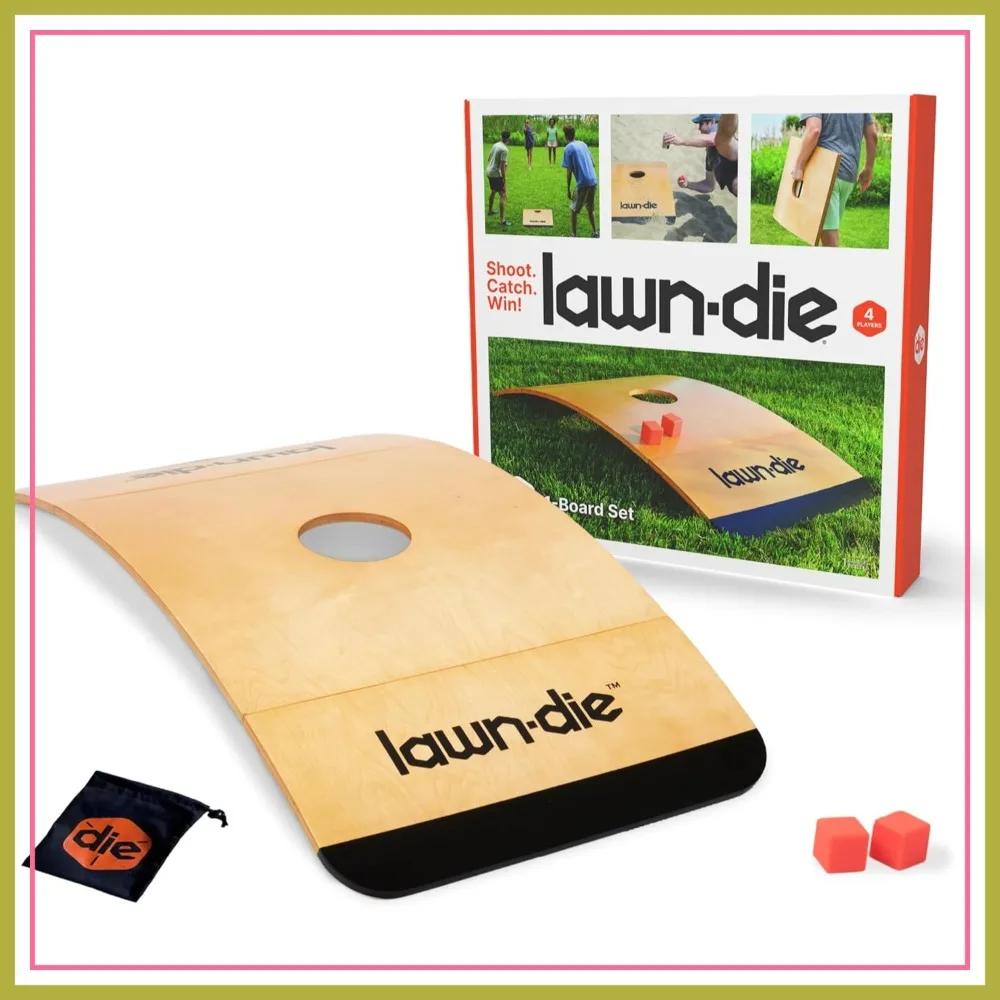 Lawn Die Outdoor Toss Game – Die Meets Cornhole – Portable Folding Board for Yard, Beach & Camping – 24x46 in Curved Wood Target & Silicone Dice
Lawn Die Outdoor Toss Game – Die Meets Cornhole – Portable Folding Board for Yard, Beach & Camping – 24x46 in Curved Wood Target & Silicone Dice