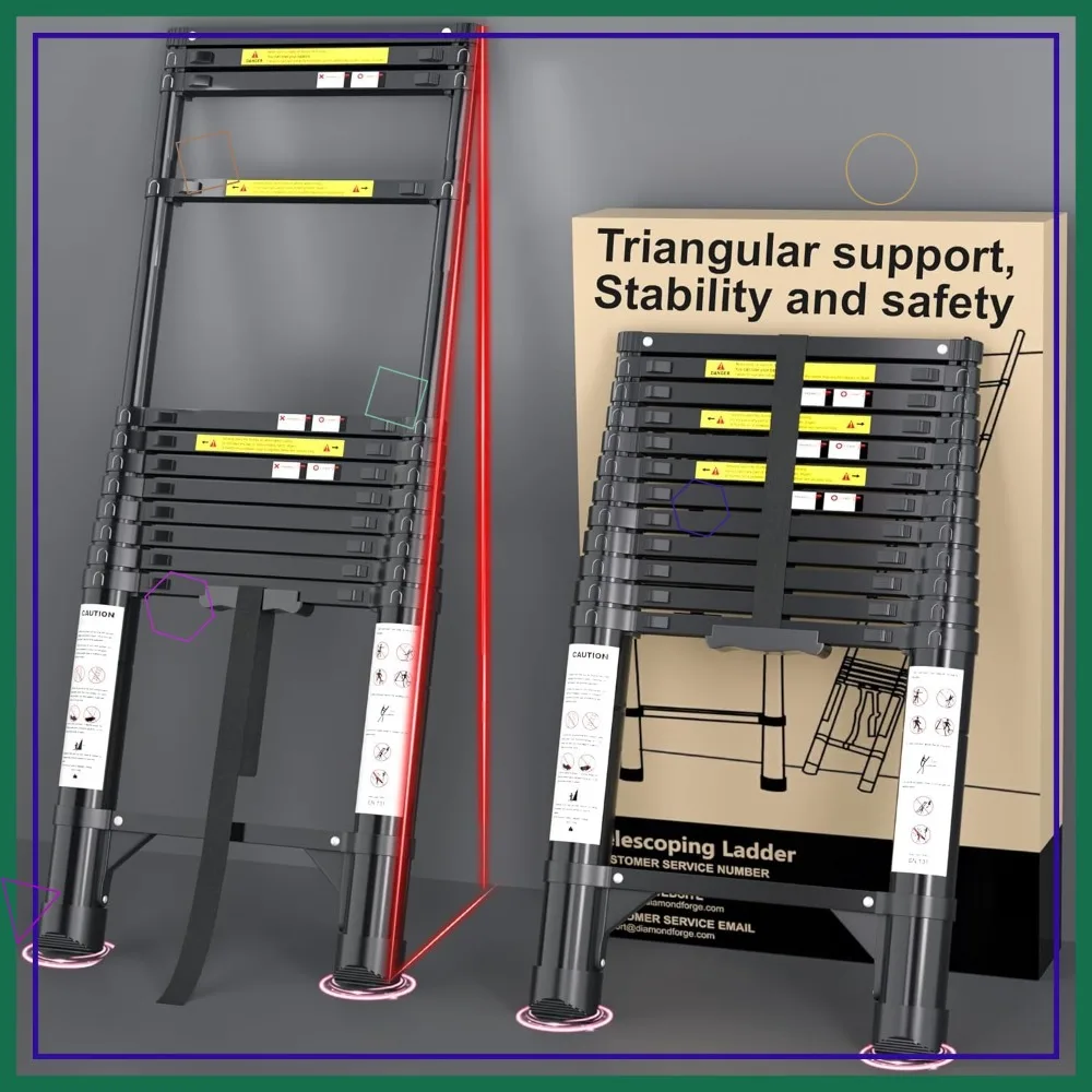 12.5 FT Telescopic Ladder Aluminum Foldable Extendable Compact Portable for Home Roof RV Travel
12.5 FT Telescopic Ladder Aluminum Foldable Extendable Compact Portable for Home Roof RV Travel