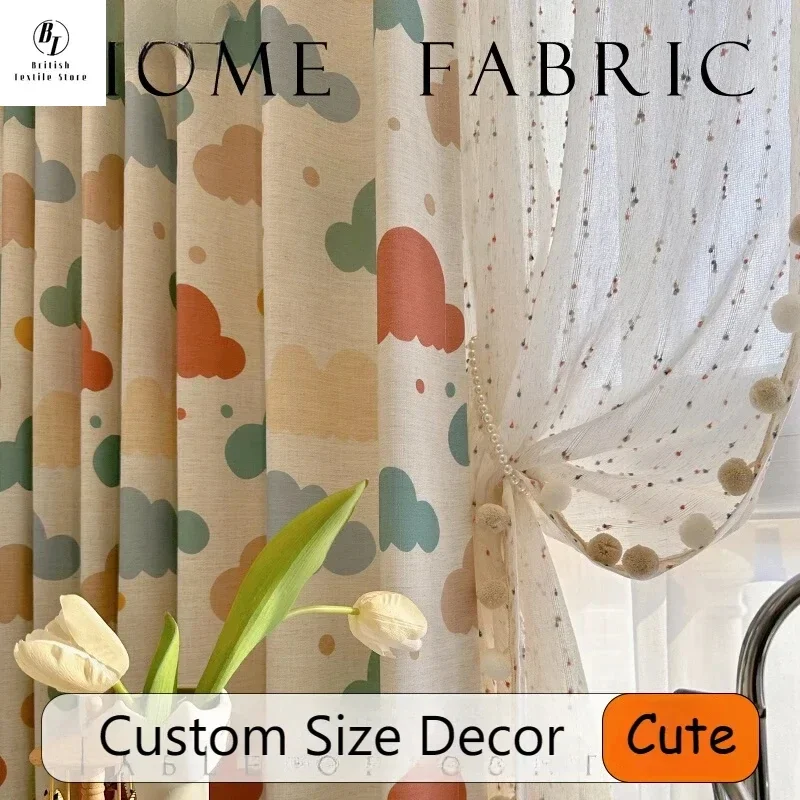 Colorful Clouds Semi-shading Cotton Linen Cartoon Cute Children's Room Decor Curtains for Living Room Bedroom Dining Custom Size
Colorful Clouds Semi-shading Cotton Linen Cartoon Cute Children's Room Decor Curtains for Living Room Bedroom Dining Custom Size