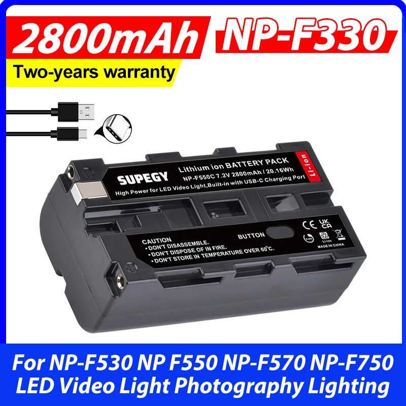 2800mAh Built-in USB-C Charging Port Battery for NP-F330 NP-F530 NP F550 NP-F570 NP-F750 LED Video Light Photography Lighting
2800mAh Built-in USB-C Charging Port Battery for NP-F330 NP-F530 NP F550 NP-F570 NP-F750 LED Video Light Photography Lighting