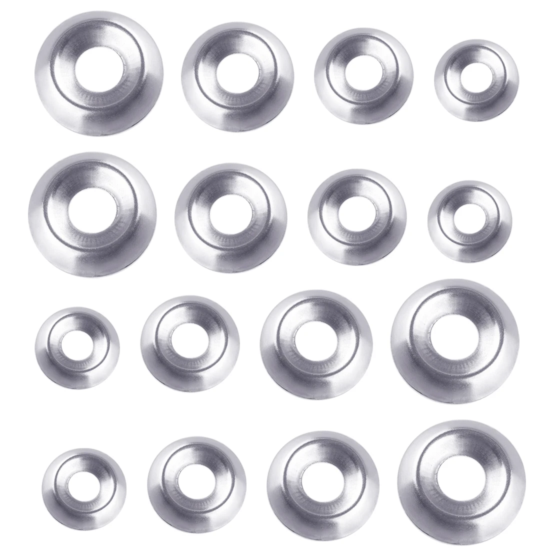 NEW 240Pcs/set Screw Cup Countersunk Finishing Washers Gasket No 6 8 10 12 For Countersunk Head Wood Screws Self Tappers Silver
NEW 240Pcs/set Screw Cup Countersunk Finishing Washers Gasket No 6 8 10 12 For Countersunk Head Wood Screws Self Tappers Silver
