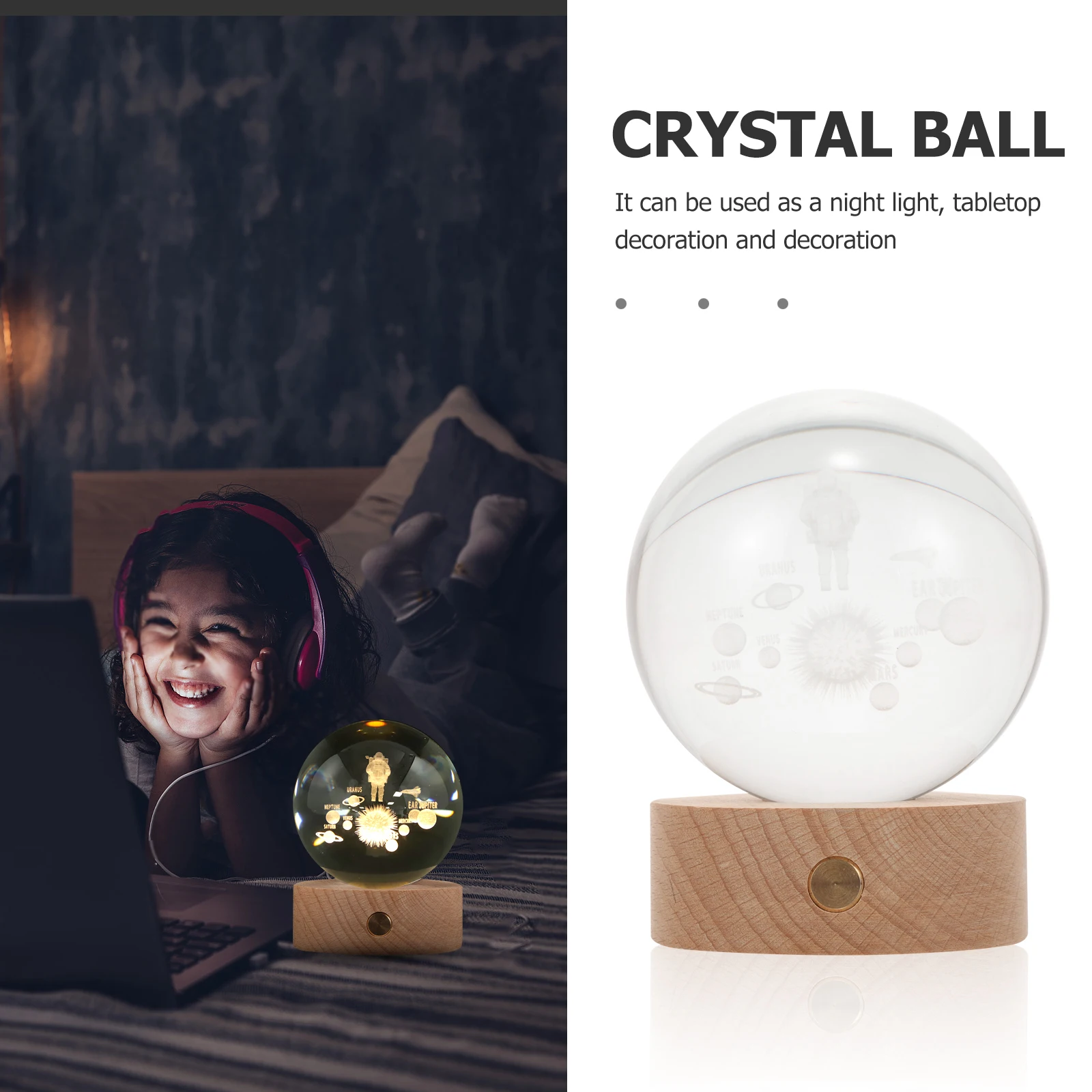 Adorable Crystal Ball Night Bedroom Decorative Lamp Cool Cartoon Bedside Light Unique Table Light Portable Small Lamp
Adorable Crystal Ball Night Bedroom Decorative Lamp Cool Cartoon Bedside Light Unique Table Light Portable Small Lamp
