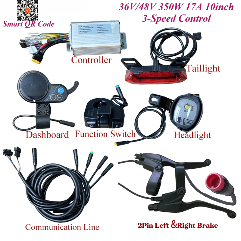 36V/48V 10inch Electric Scooter Controller with APP Bluetooth 3-Speed Adjustment 350W 17A E-scooter Multifunction Accessories
36V/48V 10inch Electric Scooter Controller with APP Bluetooth 3-Speed Adjustment 350W 17A E-scooter Multifunction Accessories