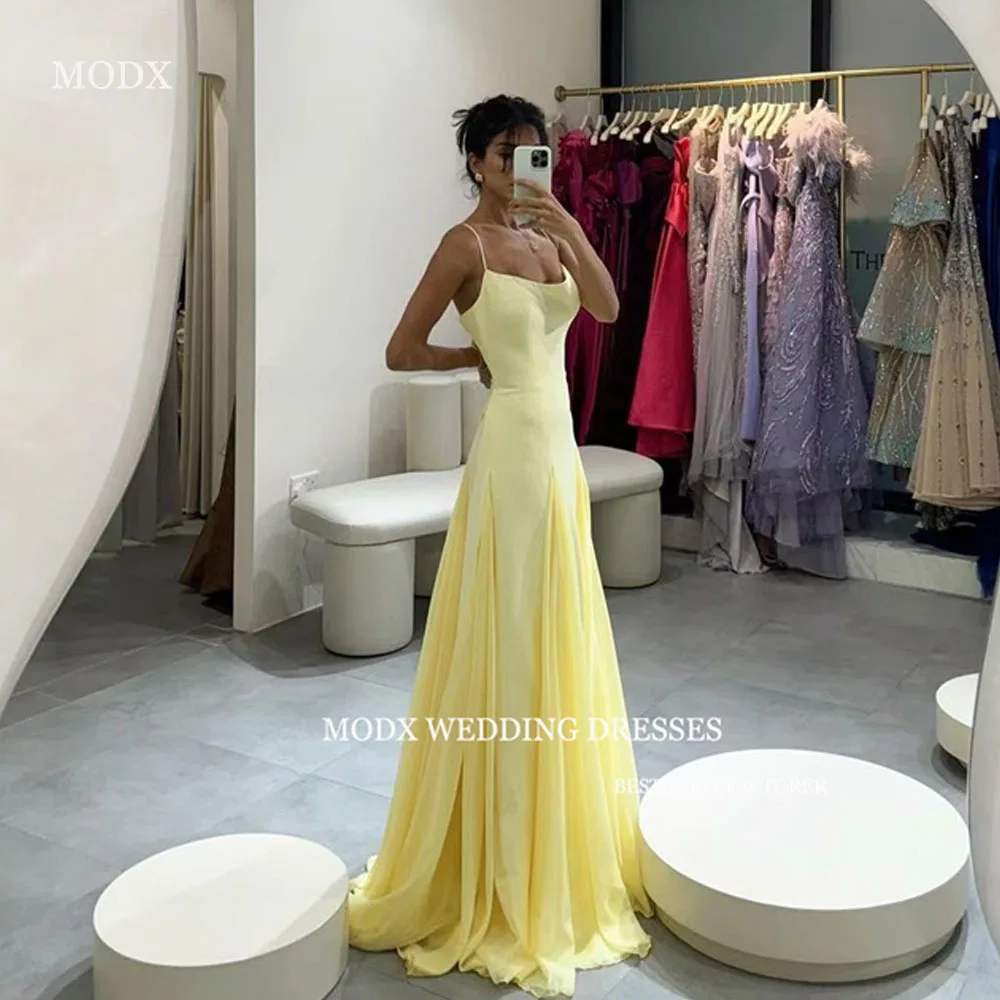 MODX Simple Yellow Evening Dresses Spaghetti Straps Floor Length Prom Gowns Formal Party Occasion Dress 2025 New CUSTOMIZED
MODX Simple Yellow Evening Dresses Spaghetti Straps Floor Length Prom Gowns Formal Party Occasion Dress 2025 New CUSTOMIZED