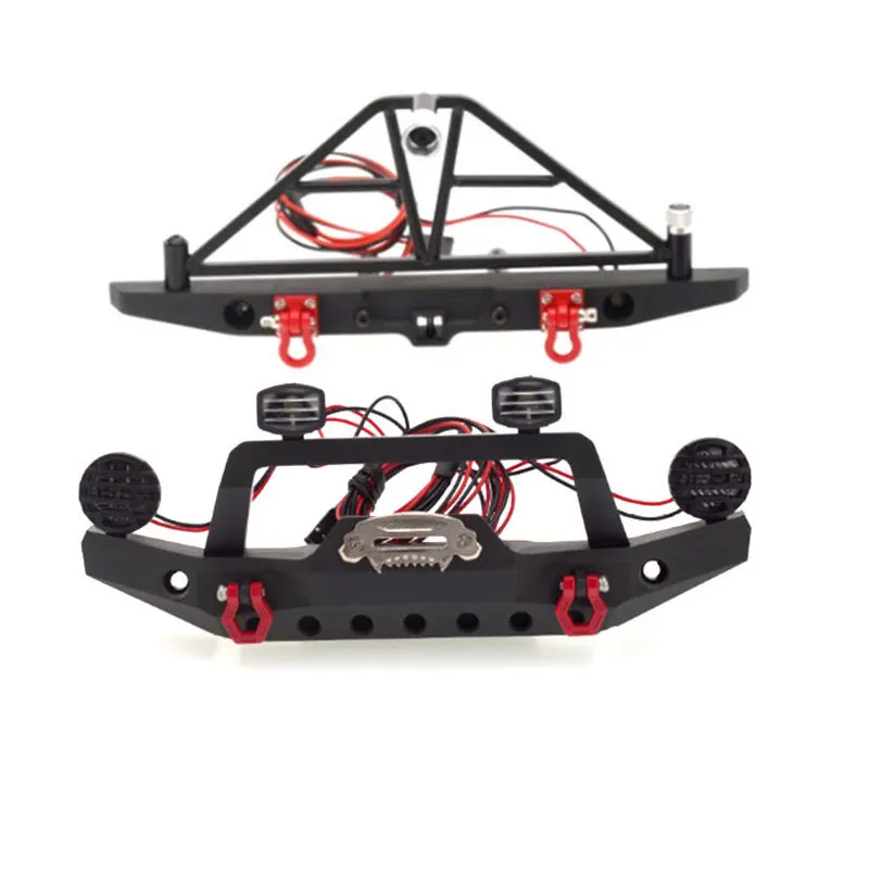 Metal front and rear bumpers with headlights for 1/10 remote control climbing car Traxxas TRX4 TRX-4 Axial SCX10 SCX10 II iii
Metal front and rear bumpers with headlights for 1/10 remote control climbing car Traxxas TRX4 TRX-4 Axial SCX10 SCX10 II iii