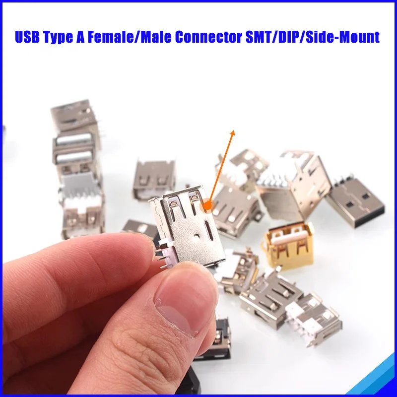 USB Type A Female/Male Connector SMT/DIP/Side-Mount Angled/Straight Pins Socket Port Adapter for PC Charger Accessories
USB Type A Female/Male Connector SMT/DIP/Side-Mount Angled/Straight Pins Socket Port Adapter for PC Charger Accessories