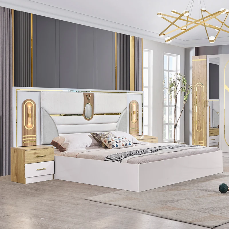 !@Modern Luxury Cheap Mdf Full Bedroom Furniture Set Wood Home Master Room Double Wooden Leather King Size Bed
!@Modern Luxury Cheap Mdf Full Bedroom Furniture Set Wood Home Master Room Double Wooden Leather King Size Bed