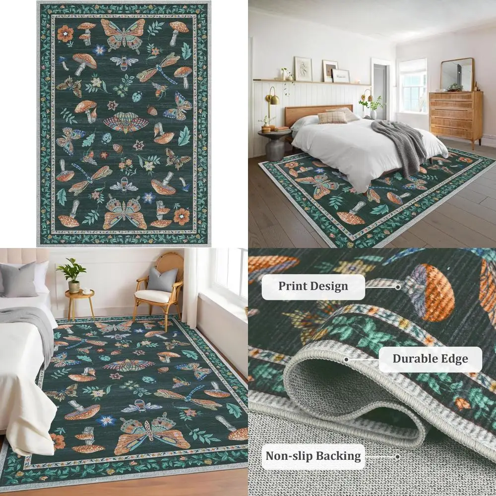 Черный моющийся коврик 5x7 с нескользящей резиновой подложкой для гостиной, спальни или столовой
Черный моющийся коврик 5x7 с нескользящей резиновой подложкой для гостиной, спальни или столовой