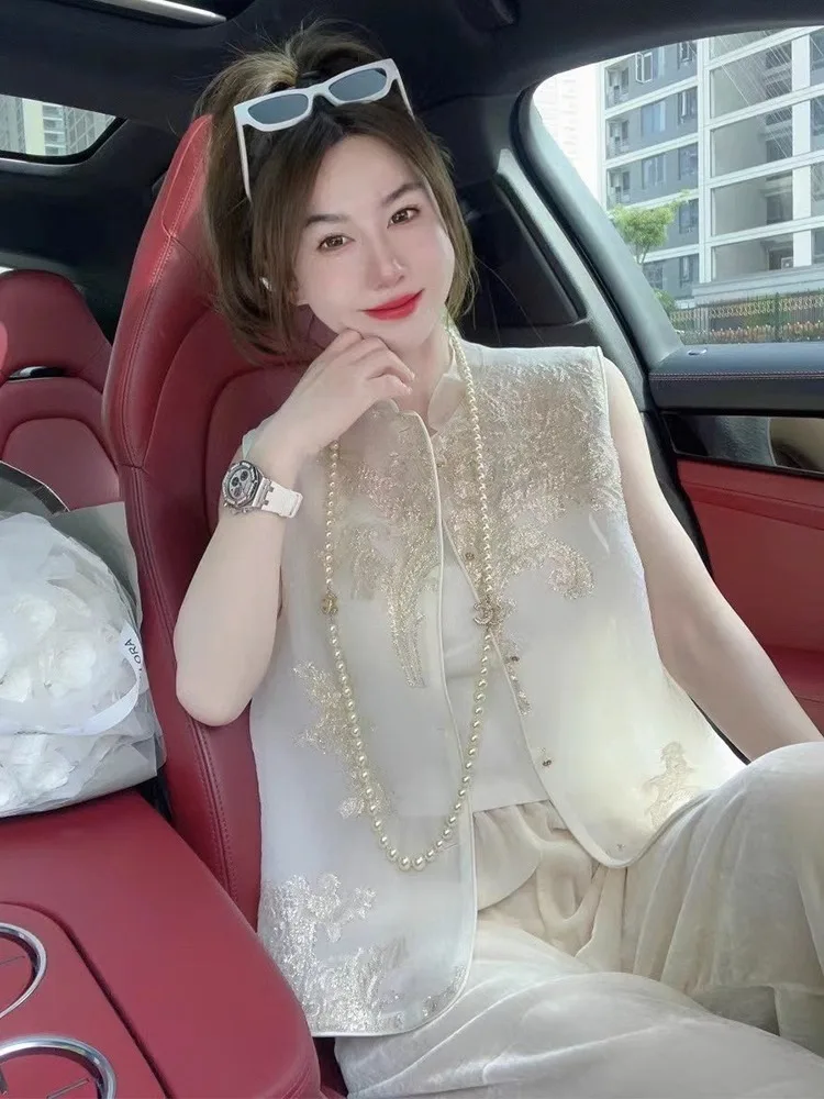 2025 Summer Casual Women's Two Piece Sleeveless Textured Top Loose Wide Leg Pants Ladies Set Ladies Fashion Office Clothing Wh5
2025 Summer Casual Women's Two Piece Sleeveless Textured Top Loose Wide Leg Pants Ladies Set Ladies Fashion Office Clothing Wh5