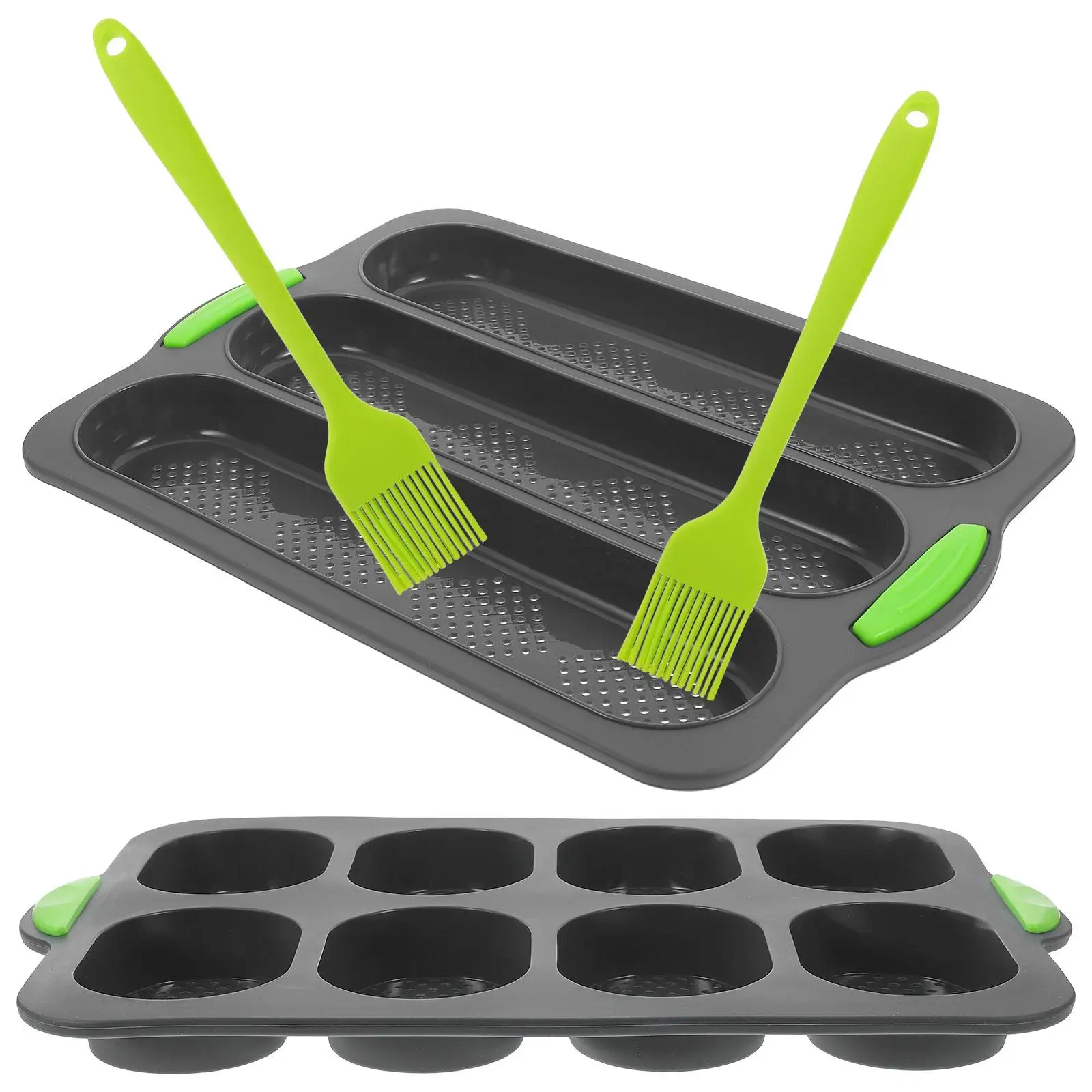 8 Pcs Silicone Molds 8 Cavities 3 Slots Deep Gray DIY Baking Mold Non Stick Flexible Loaf French Bread Pan Cake Scone Tray
8 Pcs Silicone Molds 8 Cavities 3 Slots Deep Gray DIY Baking Mold Non Stick Flexible Loaf French Bread Pan Cake Scone Tray