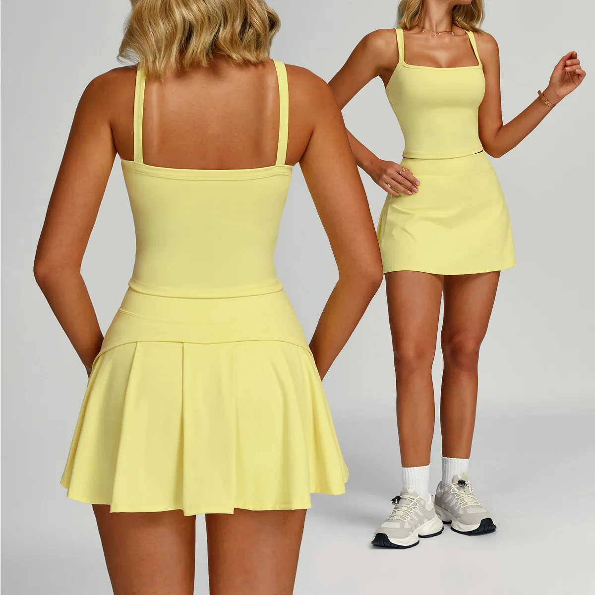 New Fitness Yoga Set 2 Pieces Women Gym Push Up Running Sportswear Female Short skirt vest set Tracksuits Workout Athletic Wear
New Fitness Yoga Set 2 Pieces Women Gym Push Up Running Sportswear Female Short skirt vest set Tracksuits Workout Athletic Wear