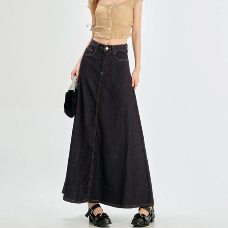 2025 American Vintage Dark Blue Denim Skirt with High Waist A-line Style, Women's Spring Summer New Retro Long Skirt
2025 American Vintage Dark Blue Denim Skirt with High Waist A-line Style, Women's Spring Summer New Retro Long Skirt