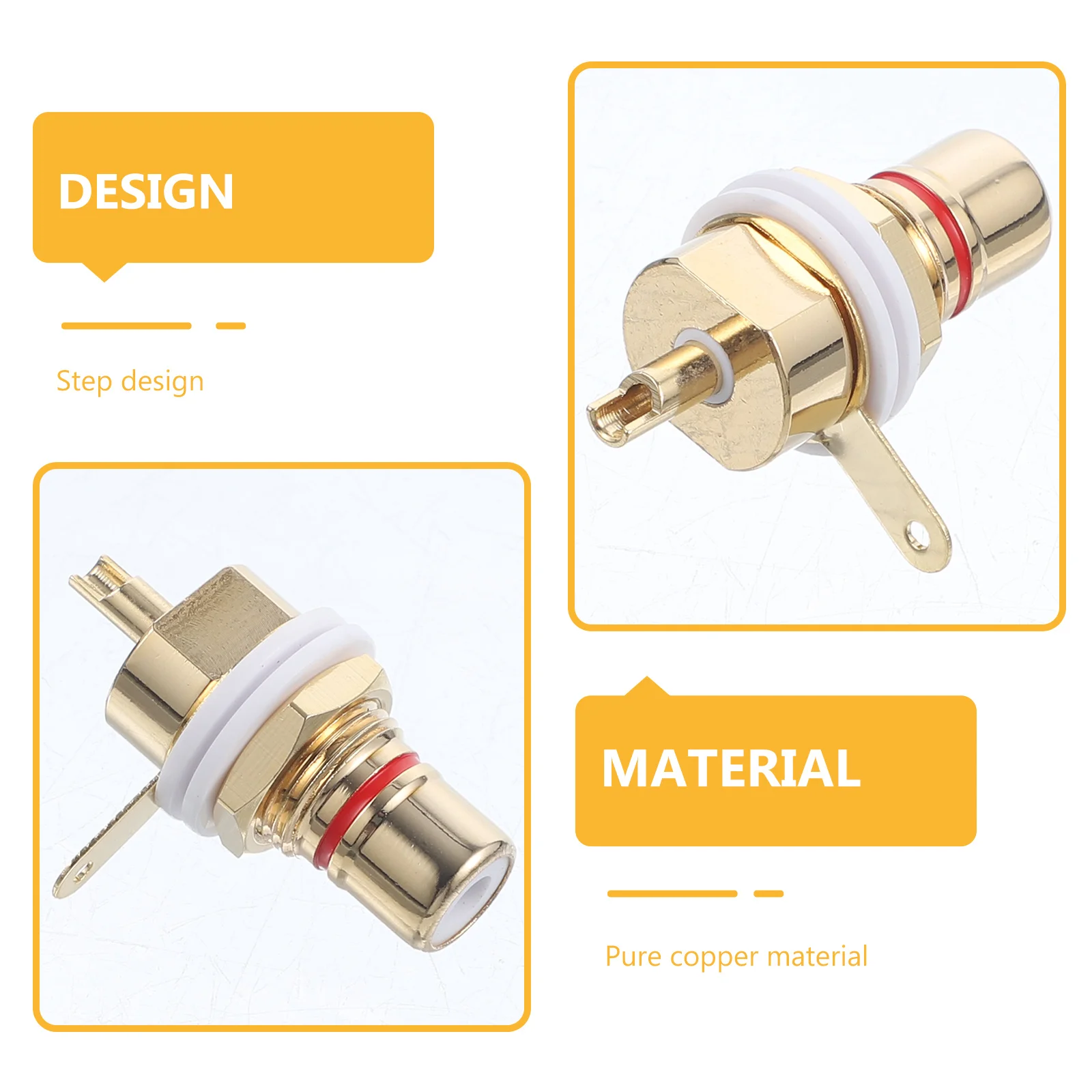 2 Pcs Rca Female Seat Copper Audio Plug Speaker Terminal Cup Cable Wire Connector Plugs Card Board Adapter
2 Pcs Rca Female Seat Copper Audio Plug Speaker Terminal Cup Cable Wire Connector Plugs Card Board Adapter