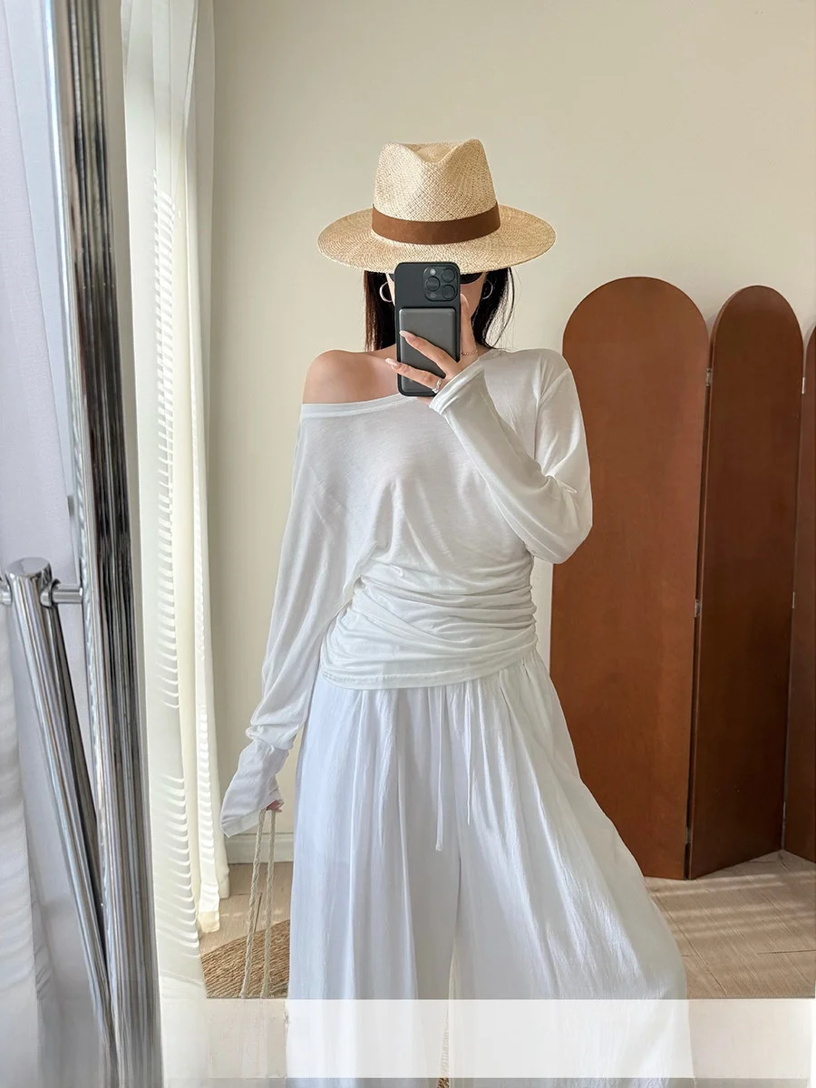 MUCCHIC Lyocell Silk T-irt Irregular Pleated oulder Sta Summer Slimming Versatile Long Sve Casual Faion Top
MUCCHIC Lyocell Silk T-irt Irregular Pleated oulder Sta Summer Slimming Versatile Long Sve Casual Faion Top