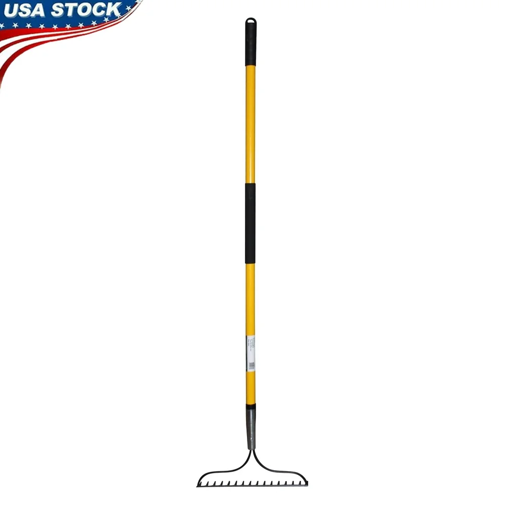 Durable 16-Tine Bow Rake with 54 Inch Fiberglass Handle Heavy Duty Steel Head Ergonomic Grip Gardening Landscaping 
Durable 16-Tine Bow Rake with 54 Inch Fiberglass Handle Heavy Duty Steel Head Ergonomic Grip Gardening Landscaping