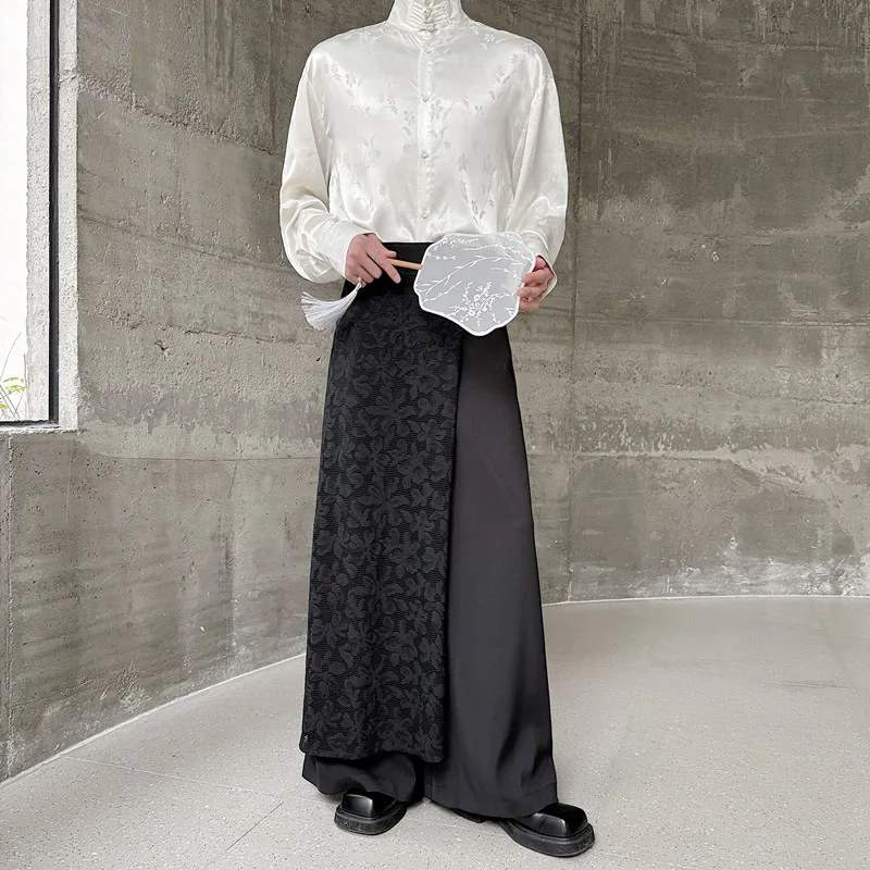 Мужские широкие брюки в стиле кэжуал с кружевными вставками и асимметричным дизайном, винтажные, с эффектом двухслойности, свободные, длинные
Мужские широкие брюки в стиле кэжуал с кружевными вставками и асимметричным дизайном, винтажные, с эффектом двухслойности, свободные, длинные