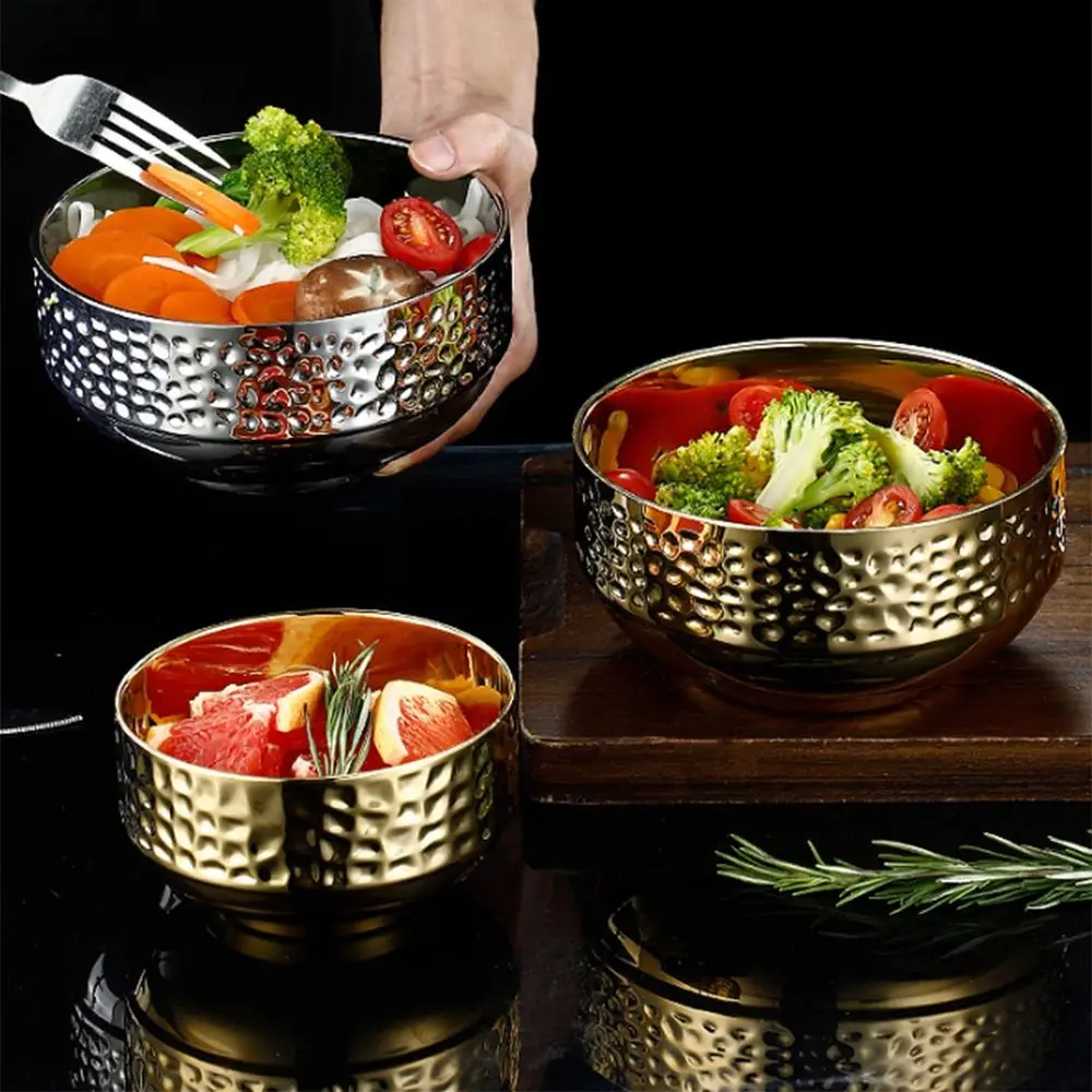 Double Layer Ice Cream Bowl Thickened Hammer Pattern Children's Insulated Bowl Unbreakable Reusable Stainless Steel Soup Bowl
Double Layer Ice Cream Bowl Thickened Hammer Pattern Children's Insulated Bowl Unbreakable Reusable Stainless Steel Soup Bowl