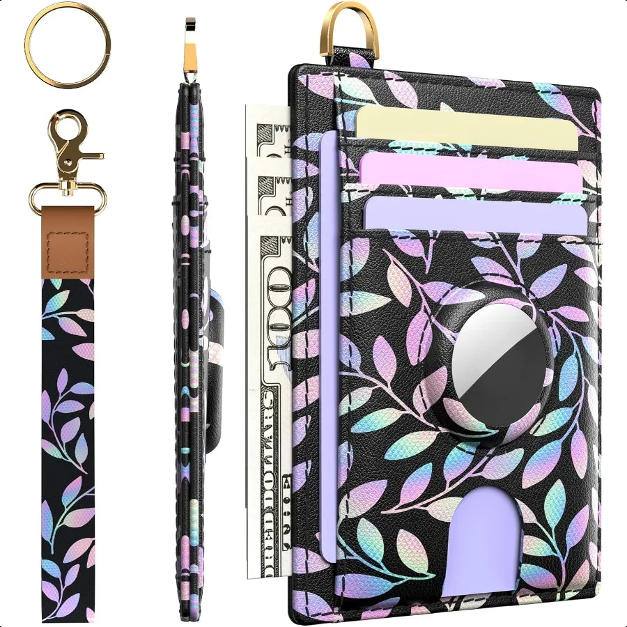 Wallet for Women with Wristlet Keychain: Secure Holder for AirTag Premium Leather Custom Pattern RFID Blocking Slim Minimalist
Wallet for Women with Wristlet Keychain: Secure Holder for AirTag Premium Leather Custom Pattern RFID Blocking Slim Minimalist