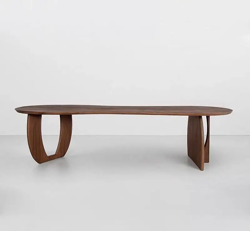 &c Nordic Walnut-colored Solid Wood Dining Table and Chairs Irregular Household Solid Wood Oval Dining Table
&c Nordic Walnut-colored Solid Wood Dining Table and Chairs Irregular Household Solid Wood Oval Dining Table