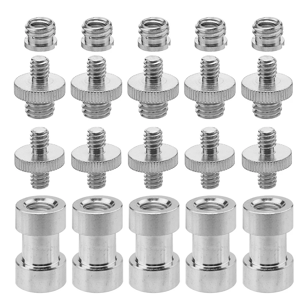 1 Set 1 4 to 3 8 Metal Screw Adapter Converter Threaded Screws Mount High Strength Silver Plated Camera Flash 
1 Set 1 4 to 3 8 Metal Screw Adapter Converter Threaded Screws Mount High Strength Silver Plated Camera Flash