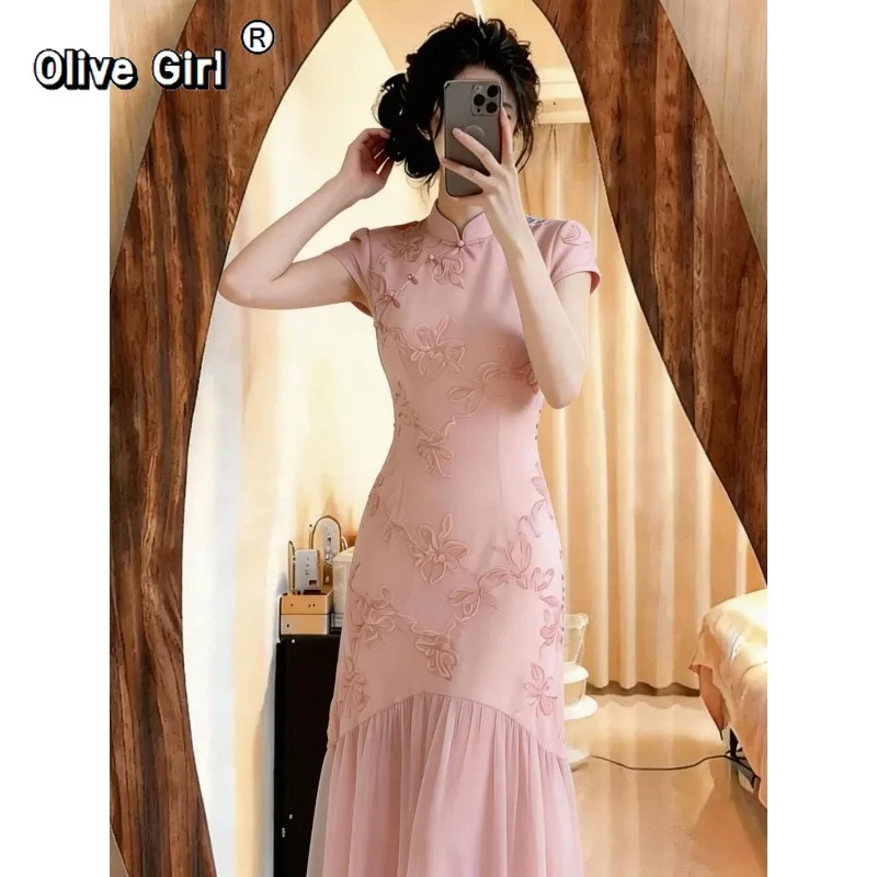 Olivegirl 3D Flower Qipao Dress Cheongsams Elegant Sweet Bodycon Bodysuit Long Dresses Women's Clothing Summer 2026
Olivegirl 3D Flower Qipao Dress Cheongsams Elegant Sweet Bodycon Bodysuit Long Dresses Women's Clothing Summer 2026