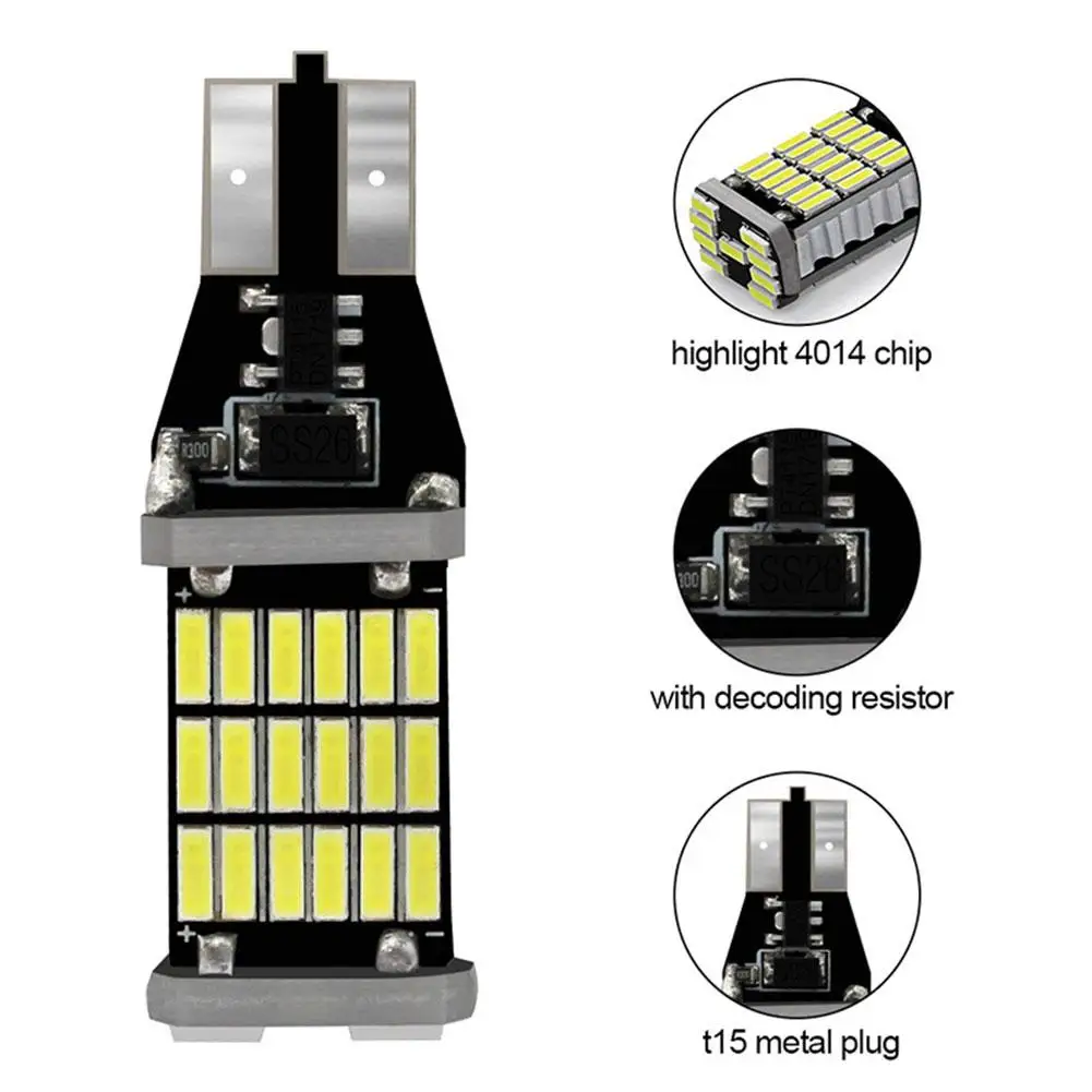 2 шт. сигнальная лампа T15 W16W 921 912 светодиодные лампы супер яркие 4014 45SMD автомобильный задний парковочный фонарь с подсветкой резервный задний фонарь
2 шт. сигнальная лампа T15 W16W 921 912 светодиодные лампы супер яркие 4014 45SMD автомобильный задний парковочный фонарь с подсветкой резервный задний фонарь