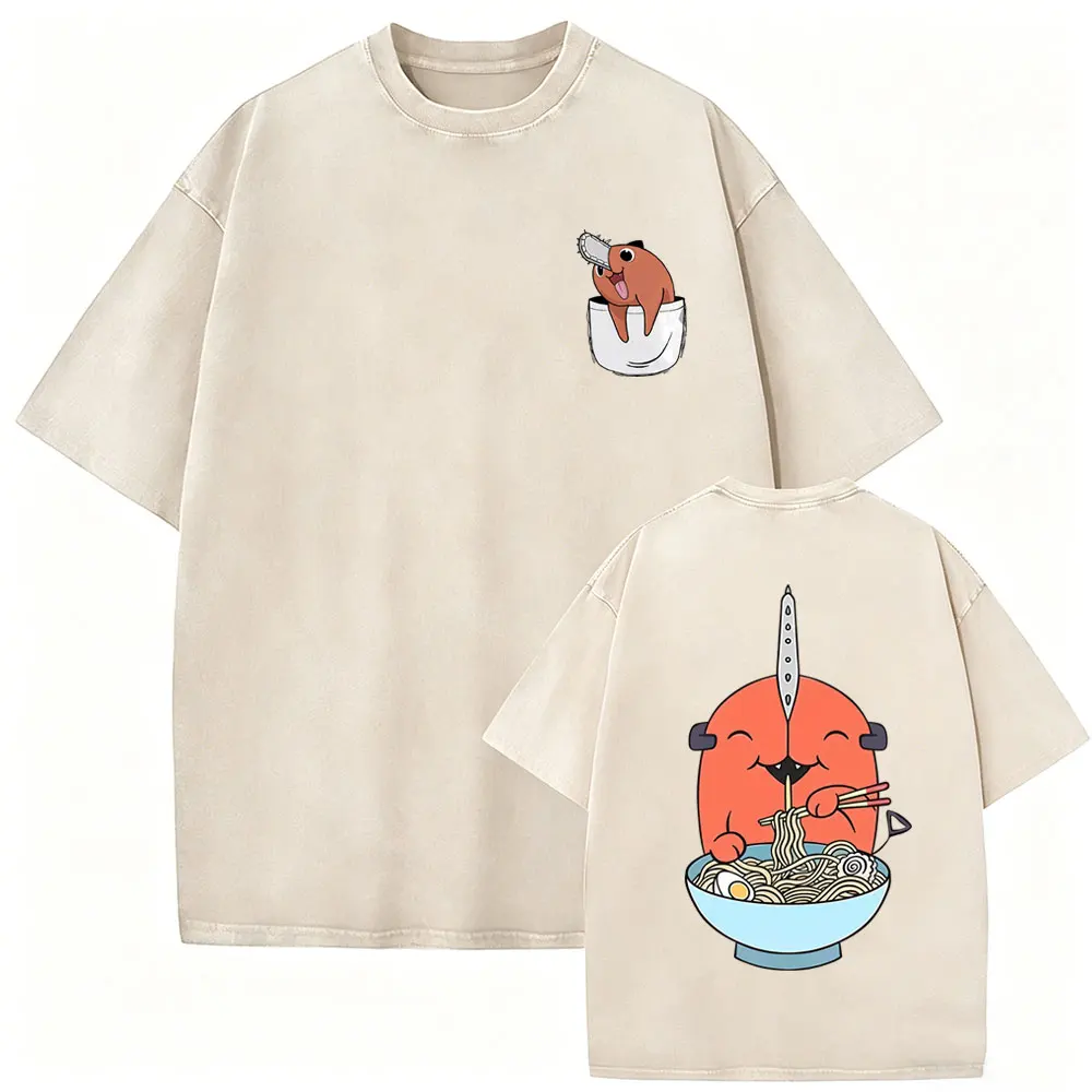 Anime Chainsaw Man Washed Retro T-shirt Funny Denji Pochita Eat Ramen Graphic T Shirt Men Women Manga Vintage Oversized T-shirts
Anime Chainsaw Man Washed Retro T-shirt Funny Denji Pochita Eat Ramen Graphic T Shirt Men Women Manga Vintage Oversized T-shirts