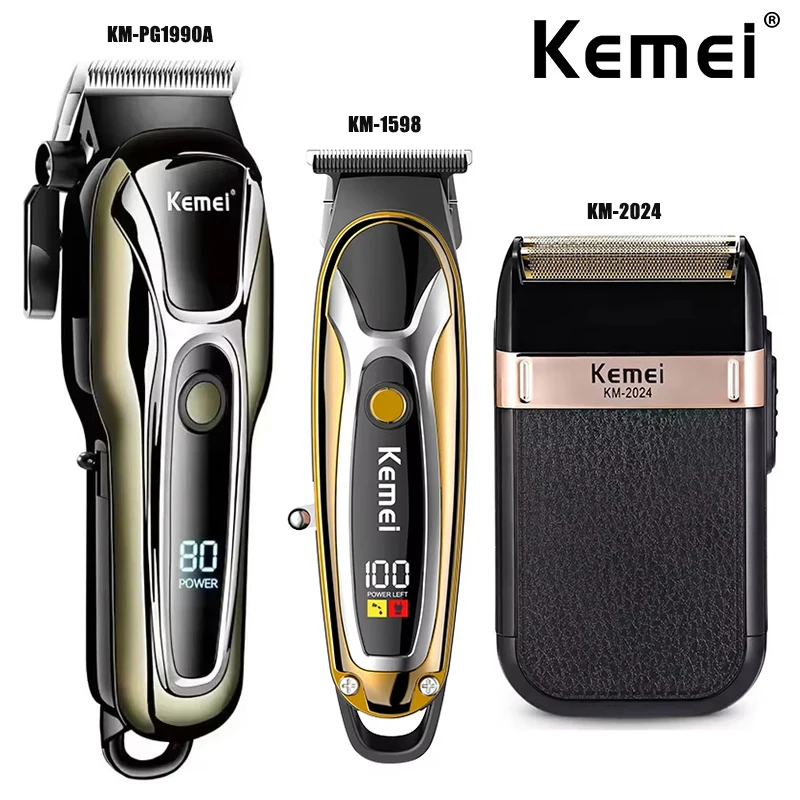 Kemei Professional Cordless Hair Clipper USB Rechargeable Trimmers Men's Electric Shaver Beard Razor PG1990A 1598 2024 Kit1 Kit2
Kemei Professional Cordless Hair Clipper USB Rechargeable Trimmers Men's Electric Shaver Beard Razor PG1990A 1598 2024 Kit1 Kit2
