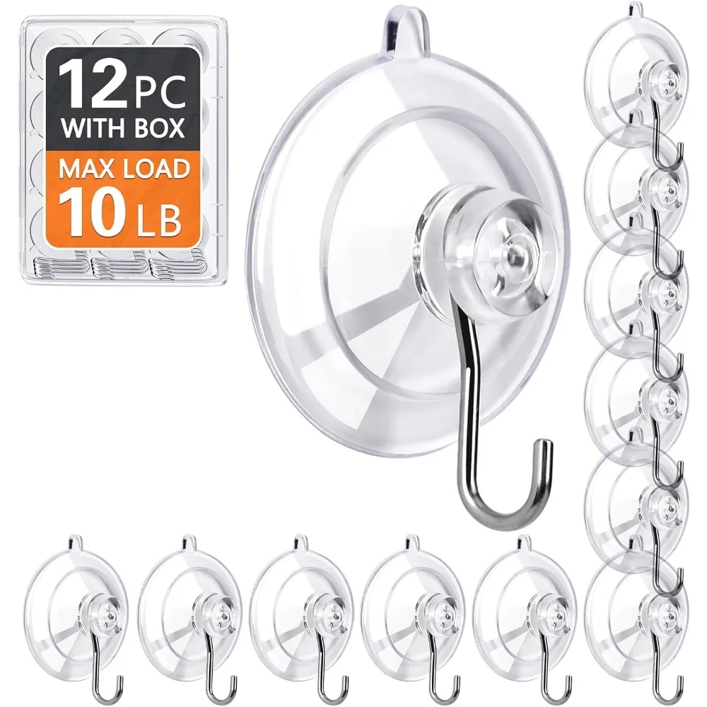 12 Pack Clear Suction Hooks 10LB Medium Reusable Removable No Trace for Tile Glass Shower Kitchen Bathroom
12 Pack Clear Suction Hooks 10LB Medium Reusable Removable No Trace for Tile Glass Shower Kitchen Bathroom